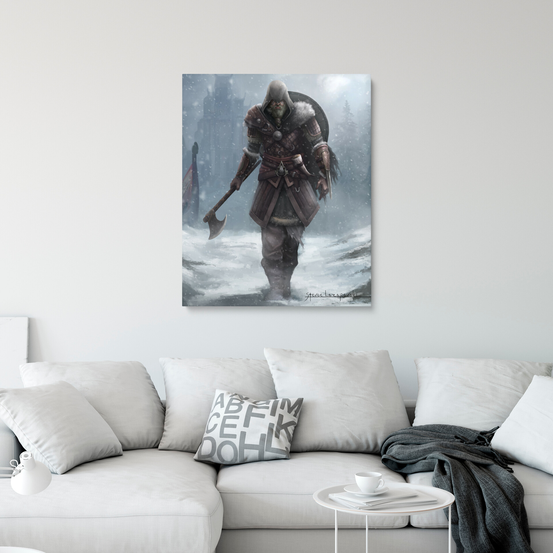 YLAXX 5 Panel Wall Art Assassin Creed Valhalla Axe Snow Torch Art  Collection Decorative Gifts Study Painting Artwork 200 x 100 cm Frameless :  : Home & Kitchen