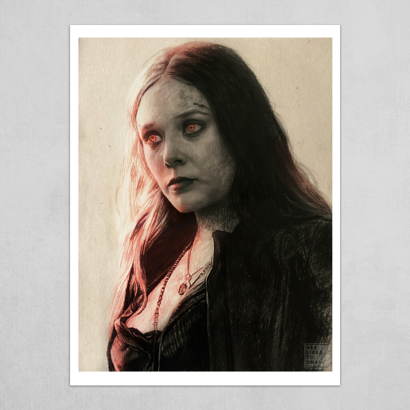Elizabeth Olsen As Wanda Maximoff Age Of Ultron Art Poster By Veronica Estoque