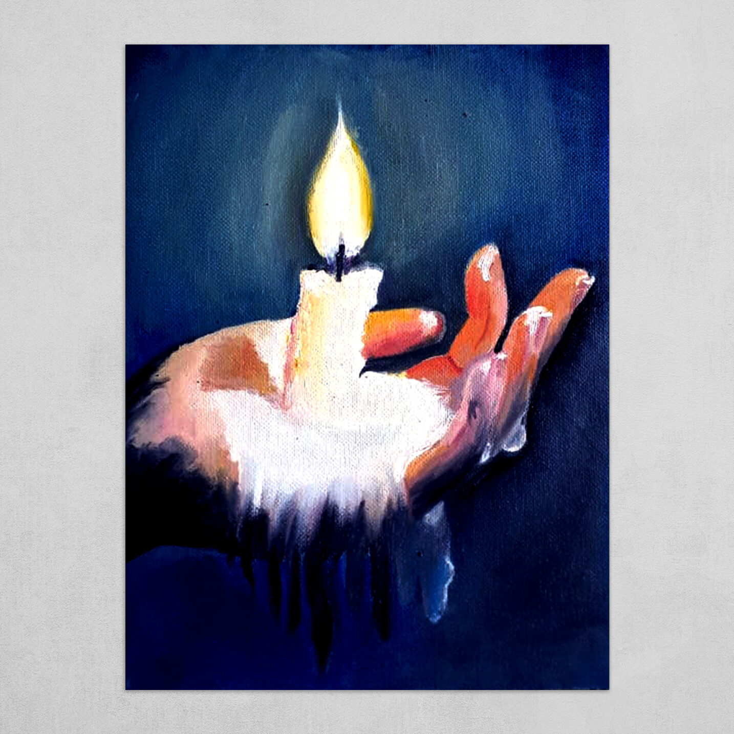 Lata Choudhary - Candle Canvas Oil Painting