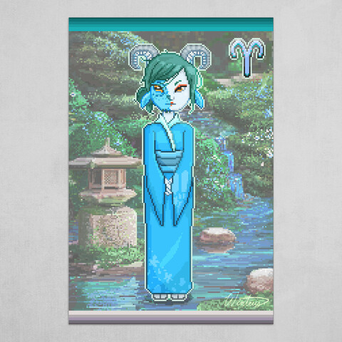 Aries - Pixel Zodiac by Rebeca Jimenez