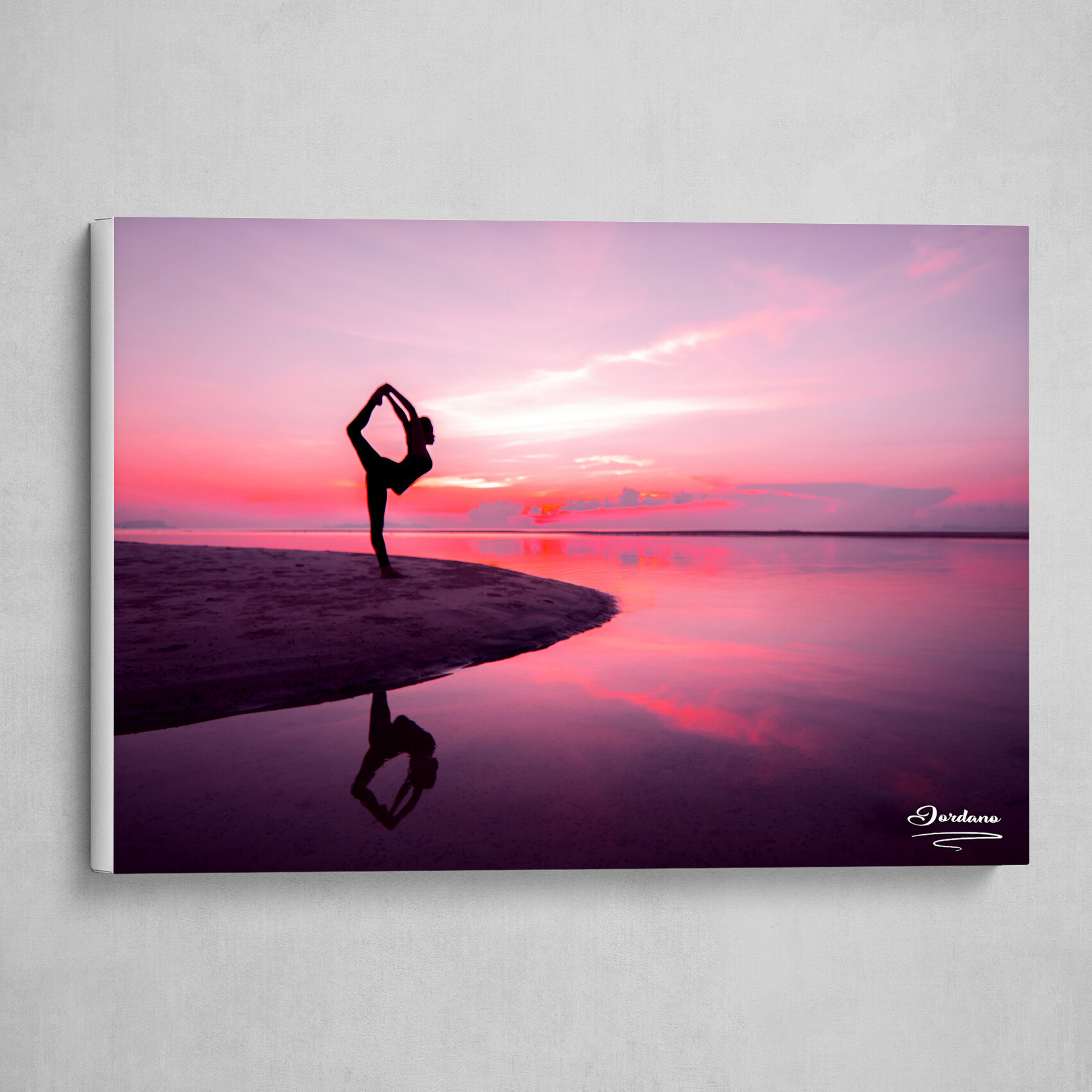 Canvas Print yoga at sunset 