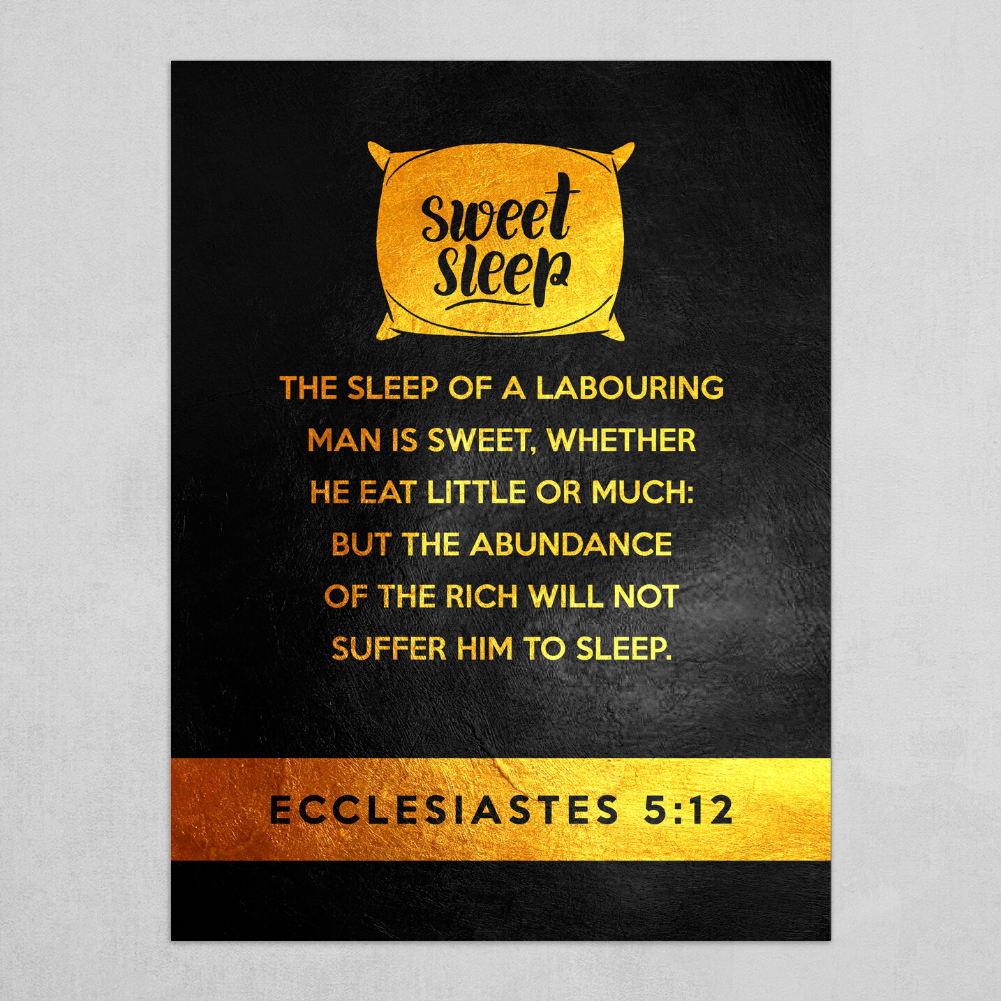 Ecclesiastes 5:12 Bible Verse Text Art