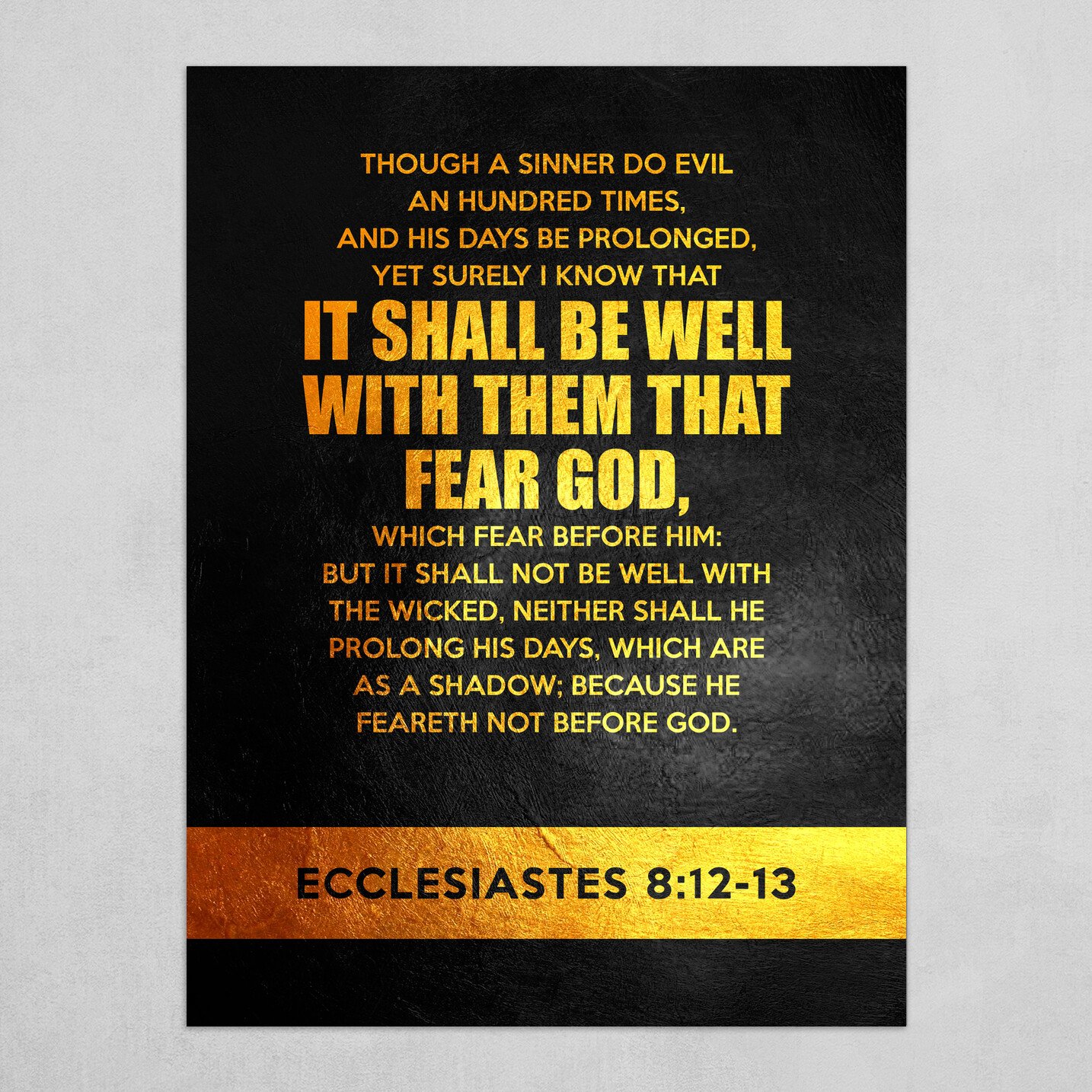 Ecclesiastes 8:12-13 Bible Verse Text Art