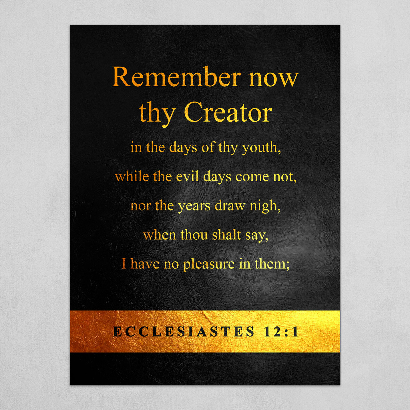 Ecclesiastes 12:1 Bible Verse Text Art