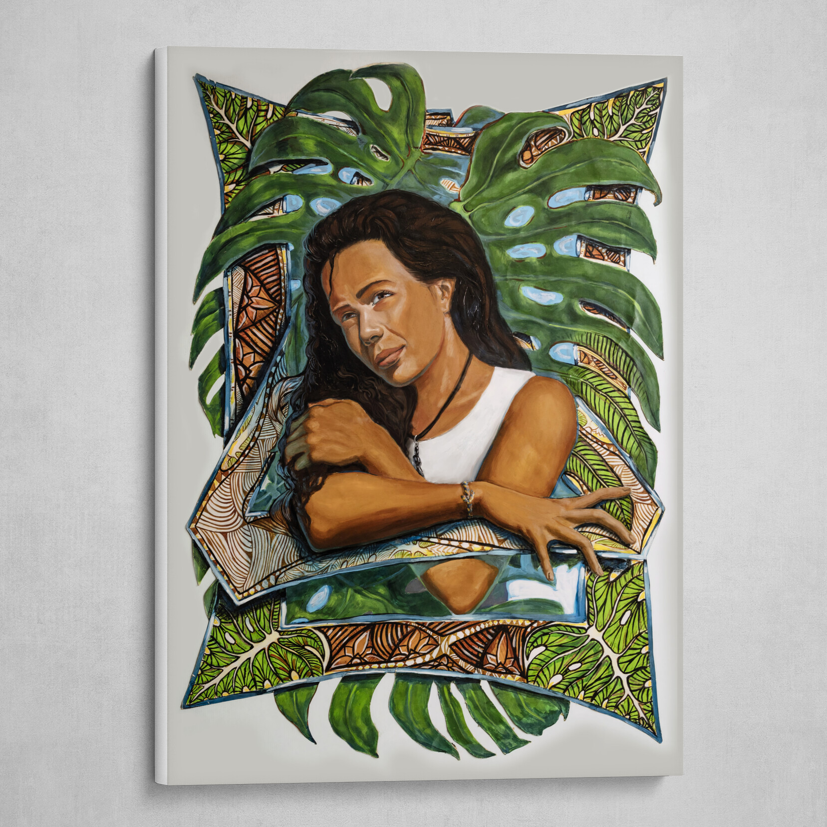 Polynesian Girl with Plant