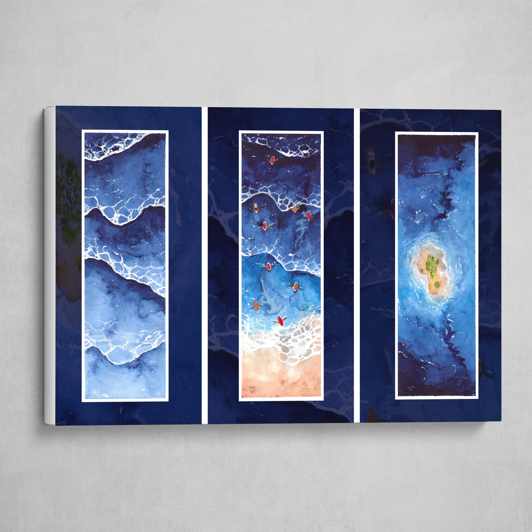 Blue Paradise Triptych (All in One version)