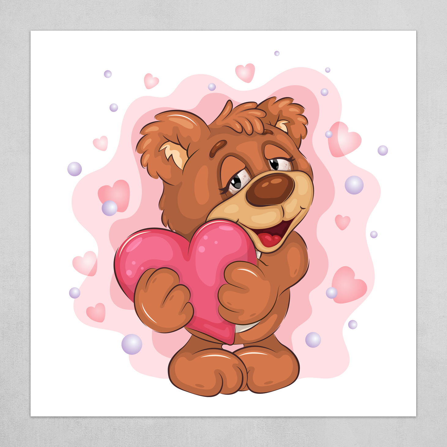 ArtStation - Cute Teddy Bear with Heart.