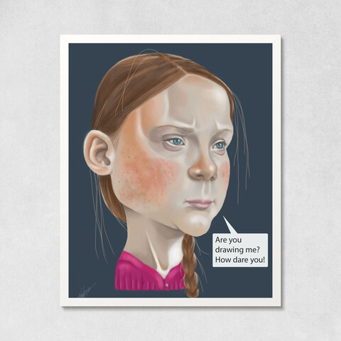 Greta Thunberg Caricature by Isaac Chung