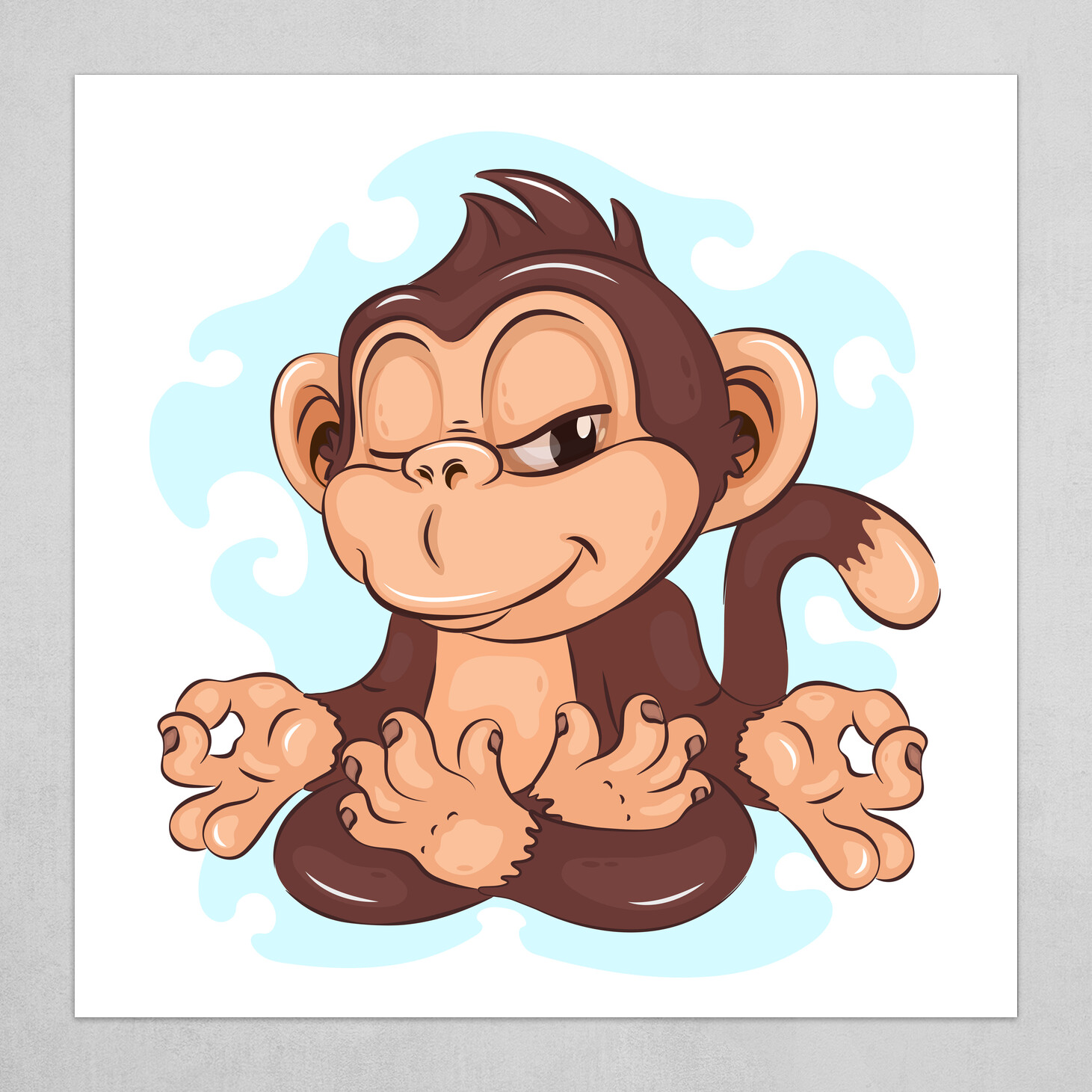 ArtStation - Meditating Cartoon Monkey.