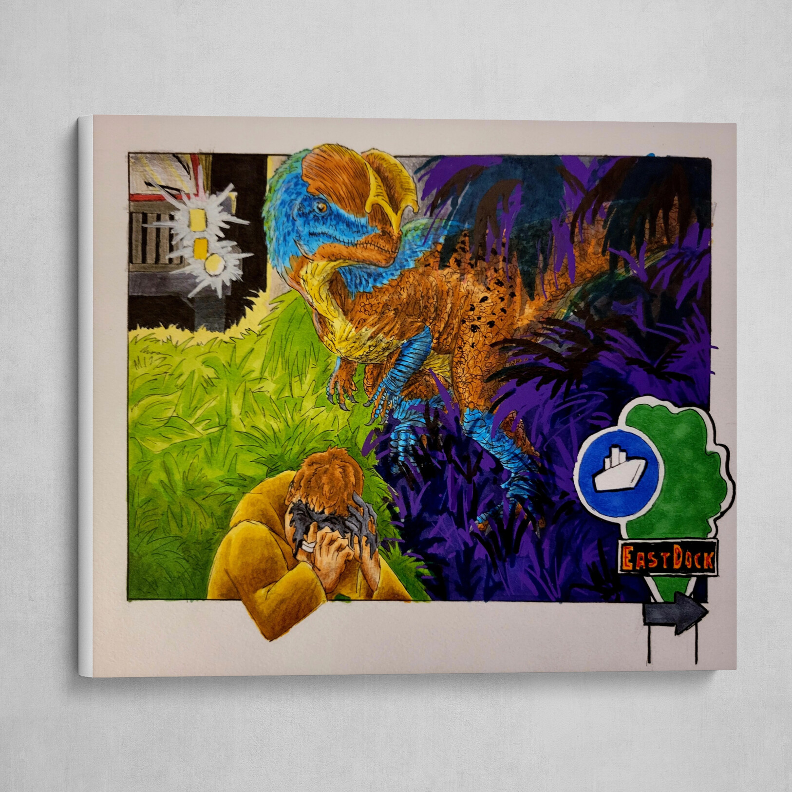 Nedry meets the Dilophosaurus