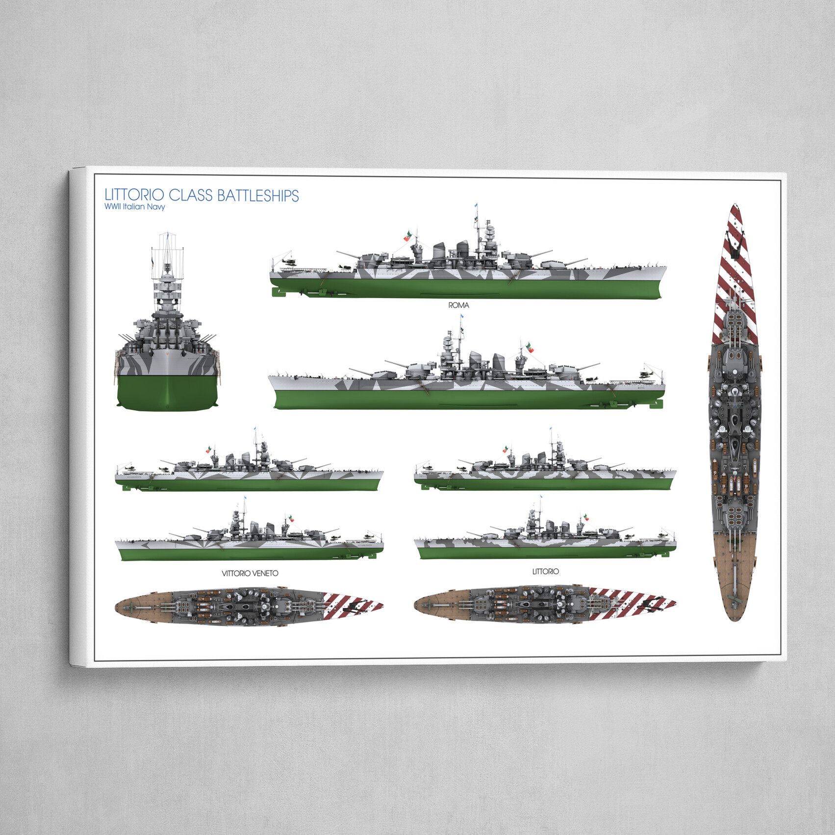 Littorio Class Battleships - complete poster