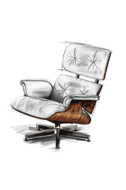 Eames lounge chair drawing discount