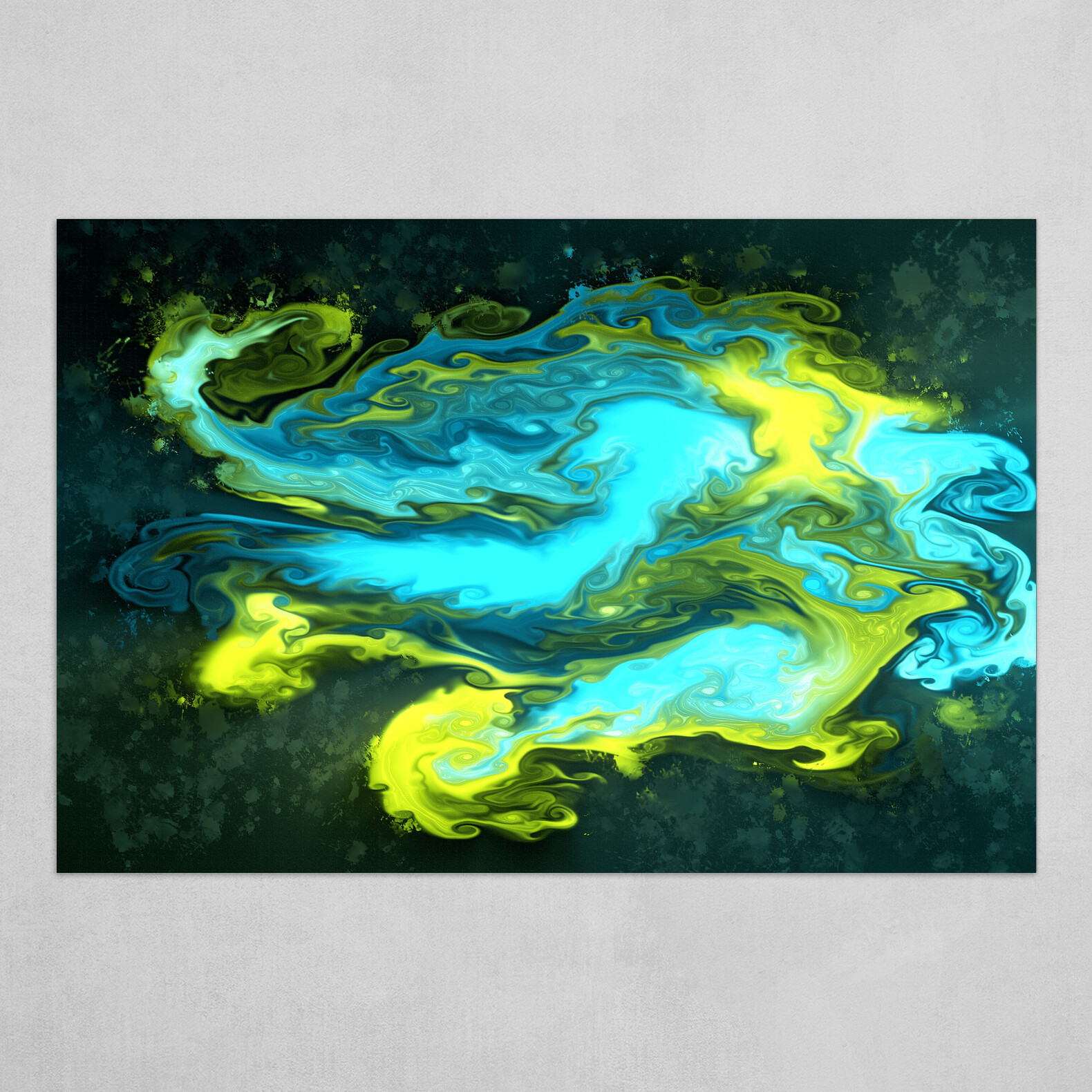 Blue and Yellow fluid abstract 1