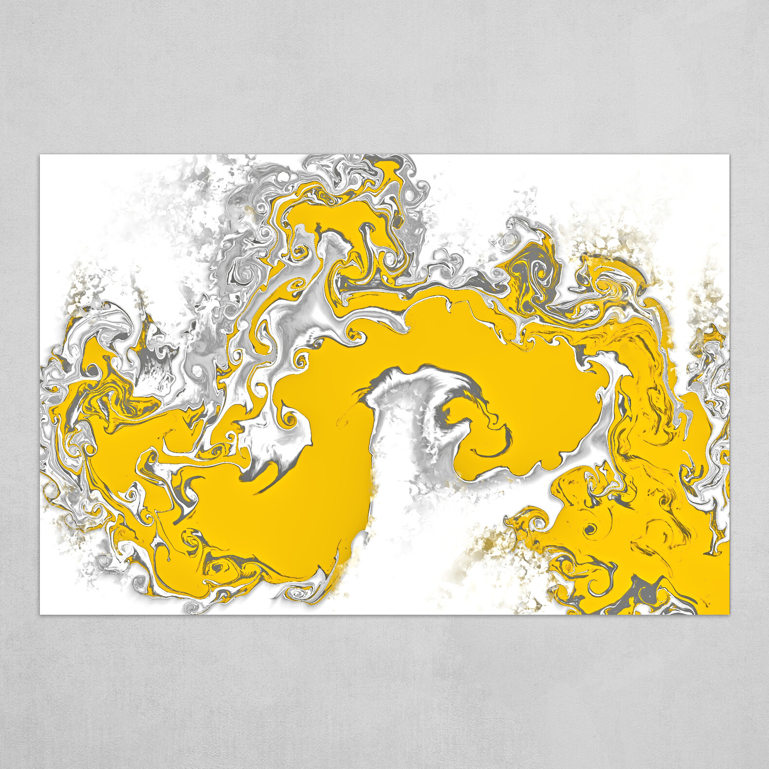 White and Yellow fluid abstract 1