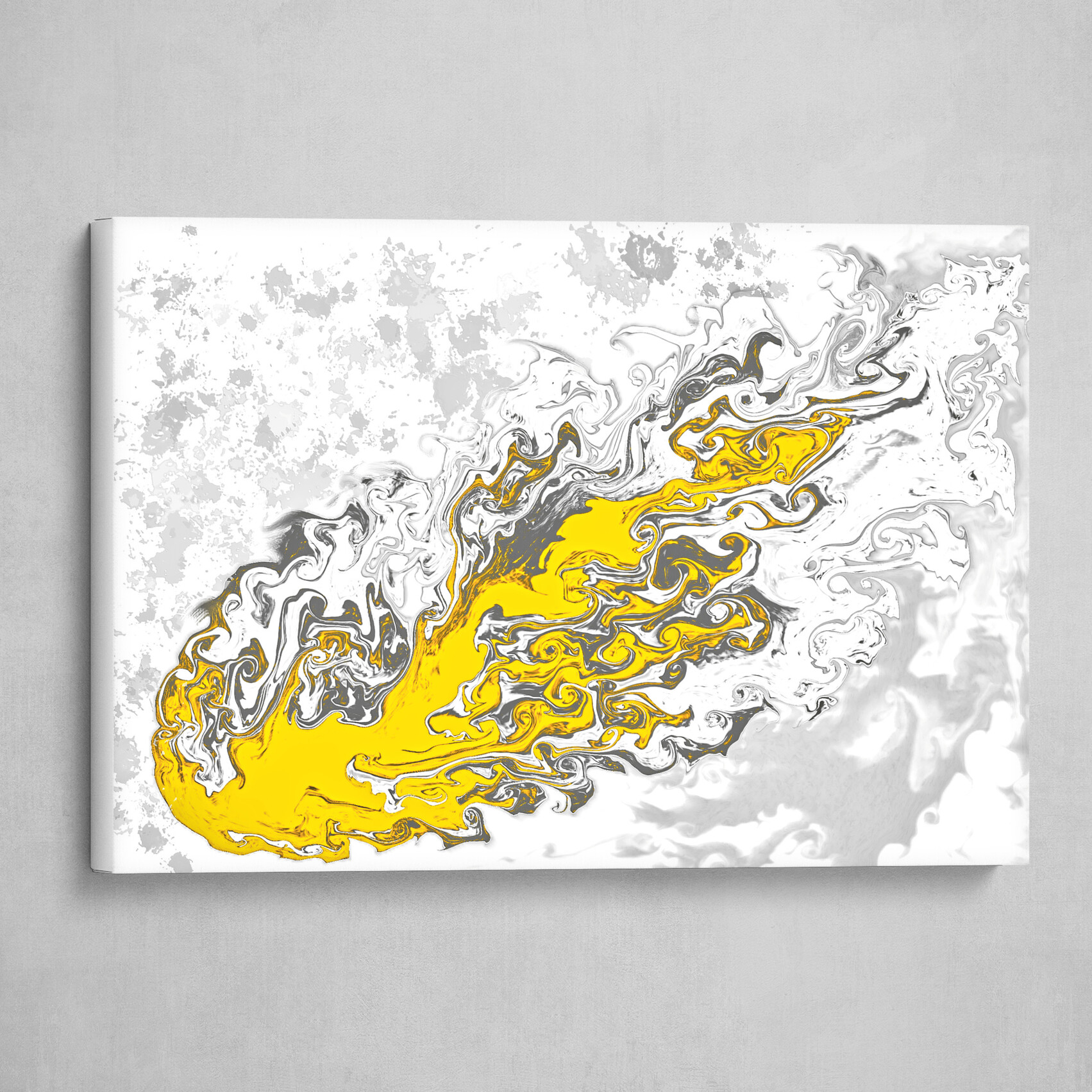 White and Yellow fluid abstract 3