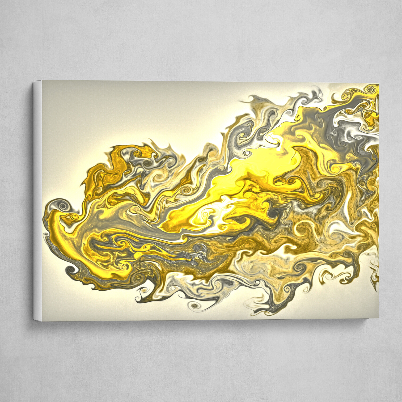 White and Gold fluid abstract 1