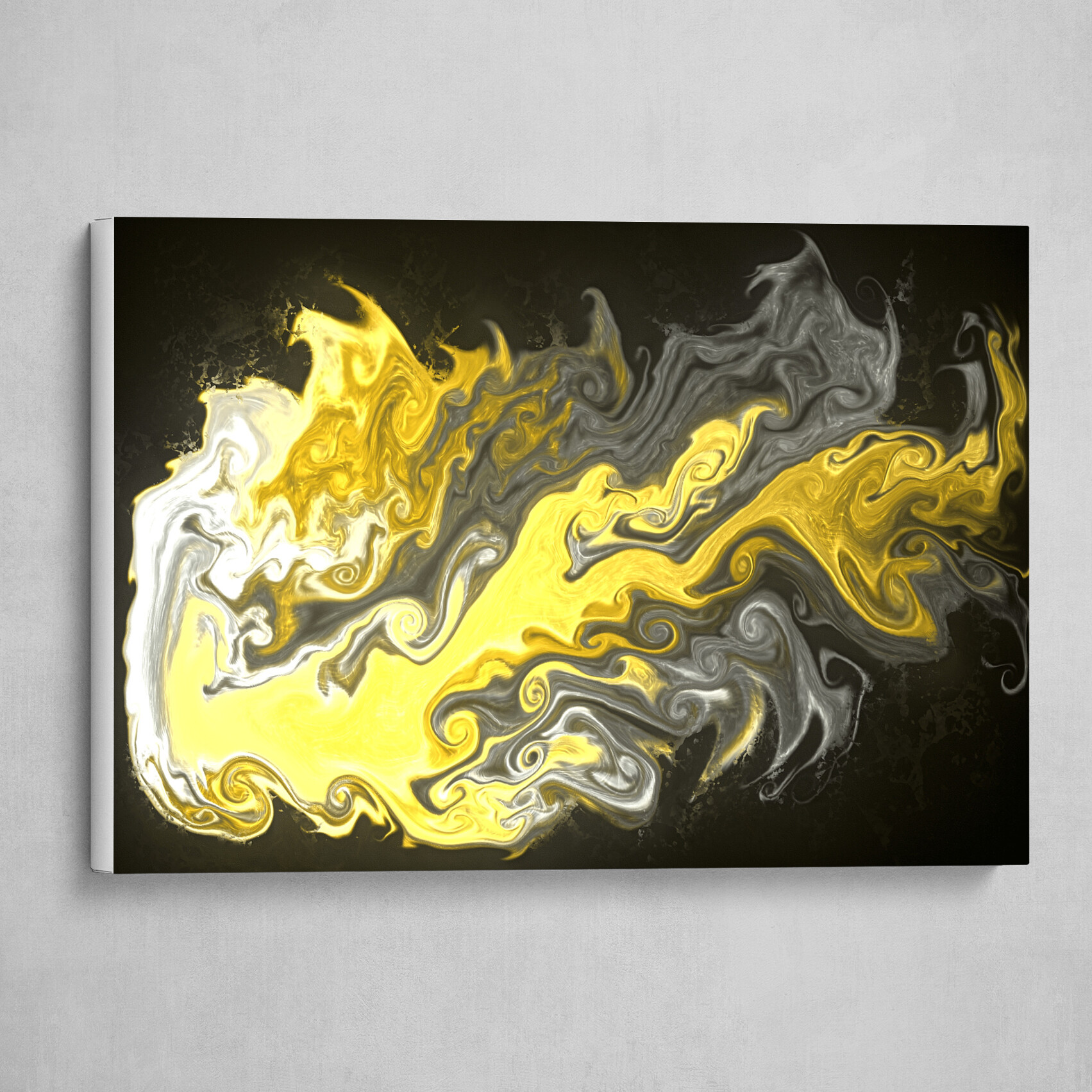 Black and Gold fluid pour abstract art 1