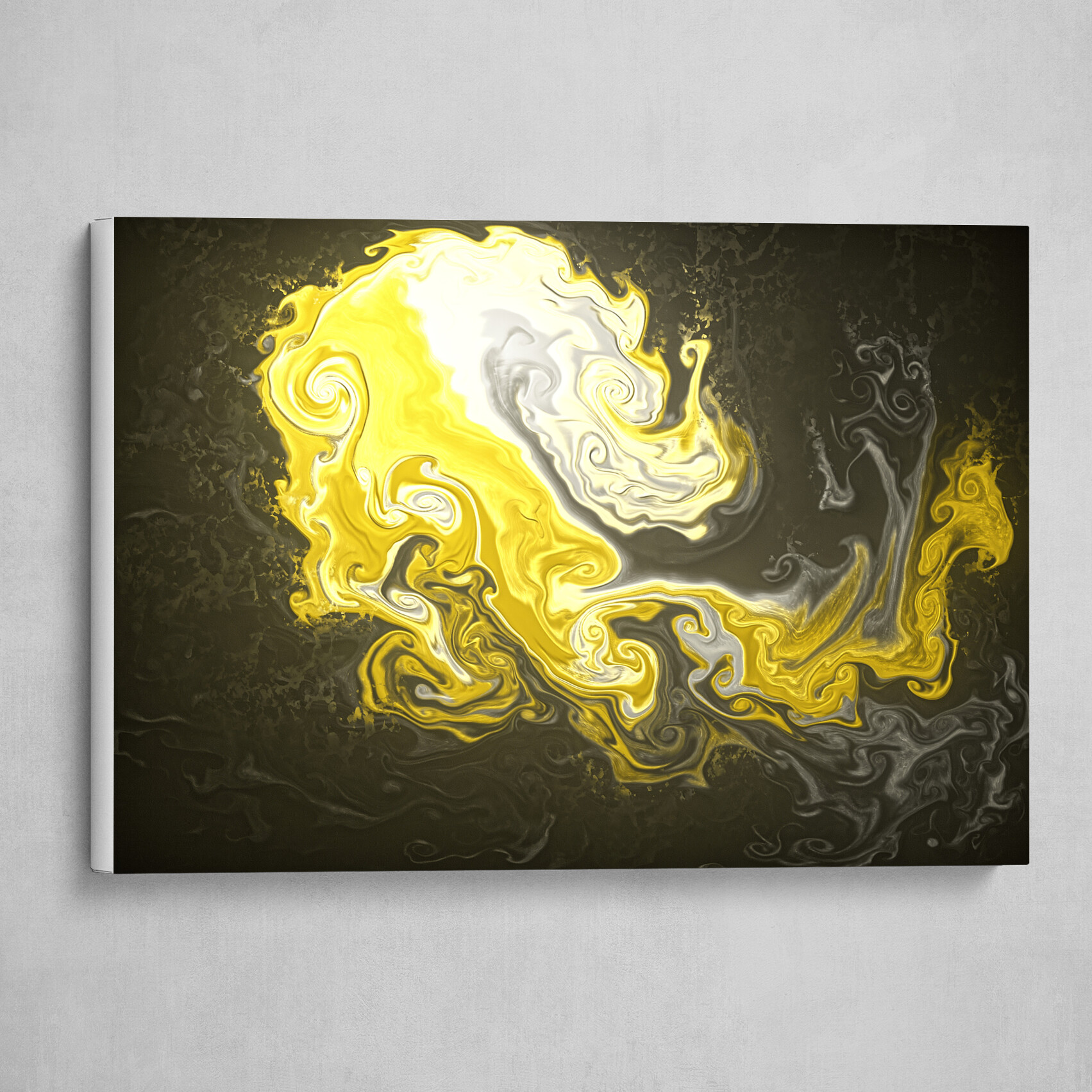Black and Gold fluid pour abstract art 3