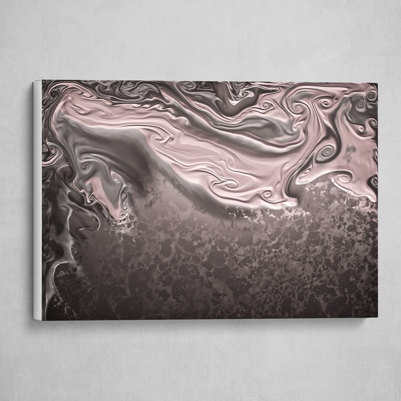 Pink and Gray fluid pour abstract art 4