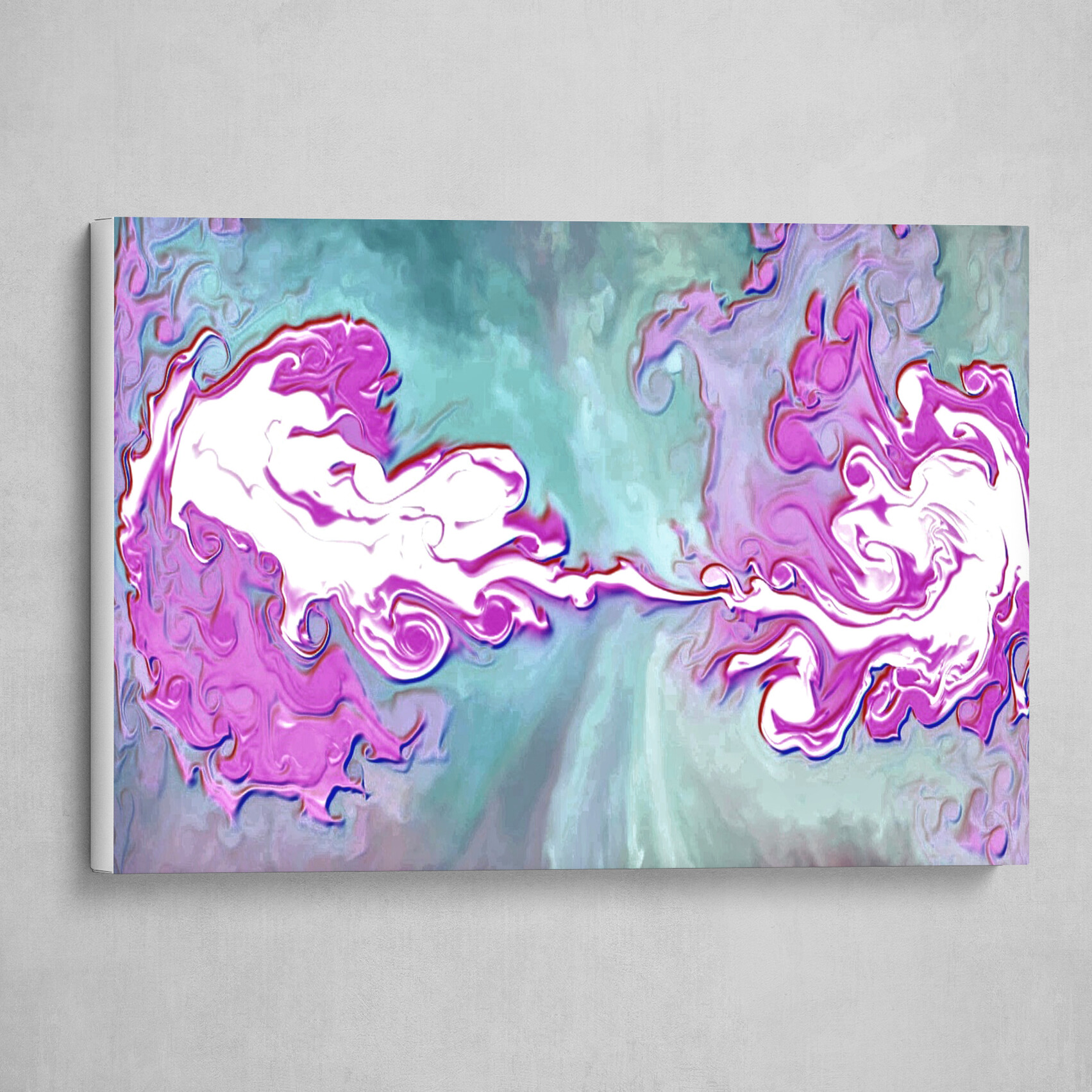 Purple White and Blue fluid pour abstract art 5