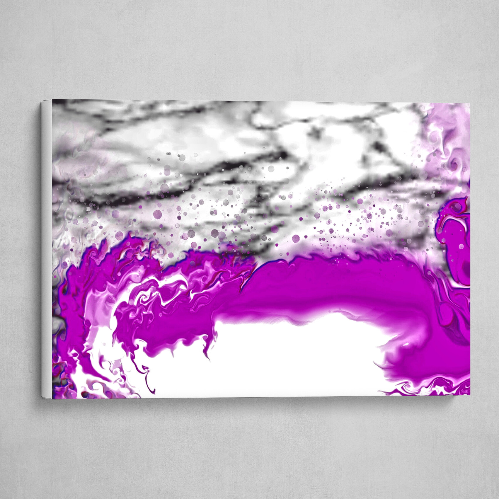Purple and White Marble fluid pour abstract art 2