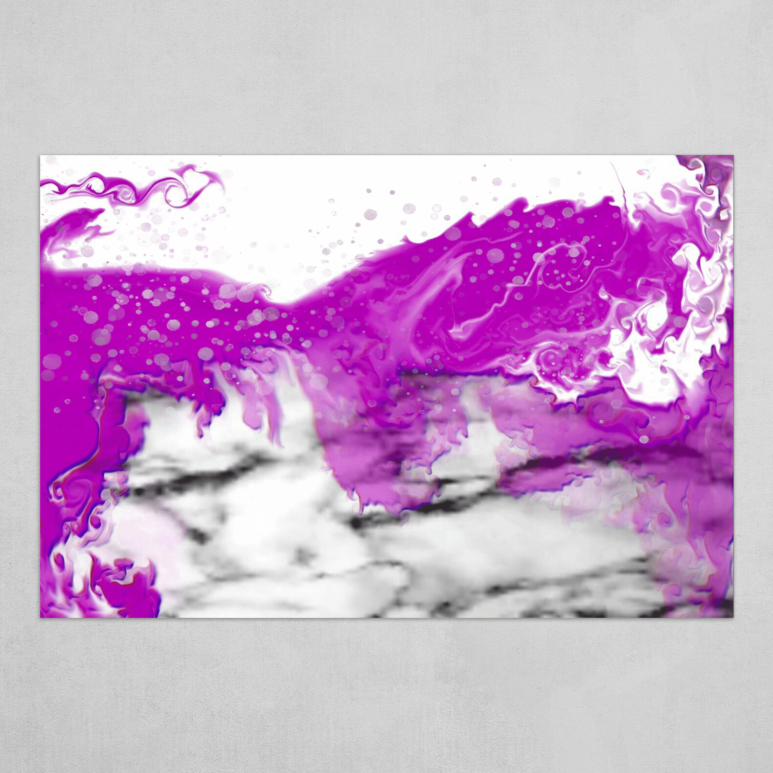 Purple and White Marble fluid pour abstract art 5