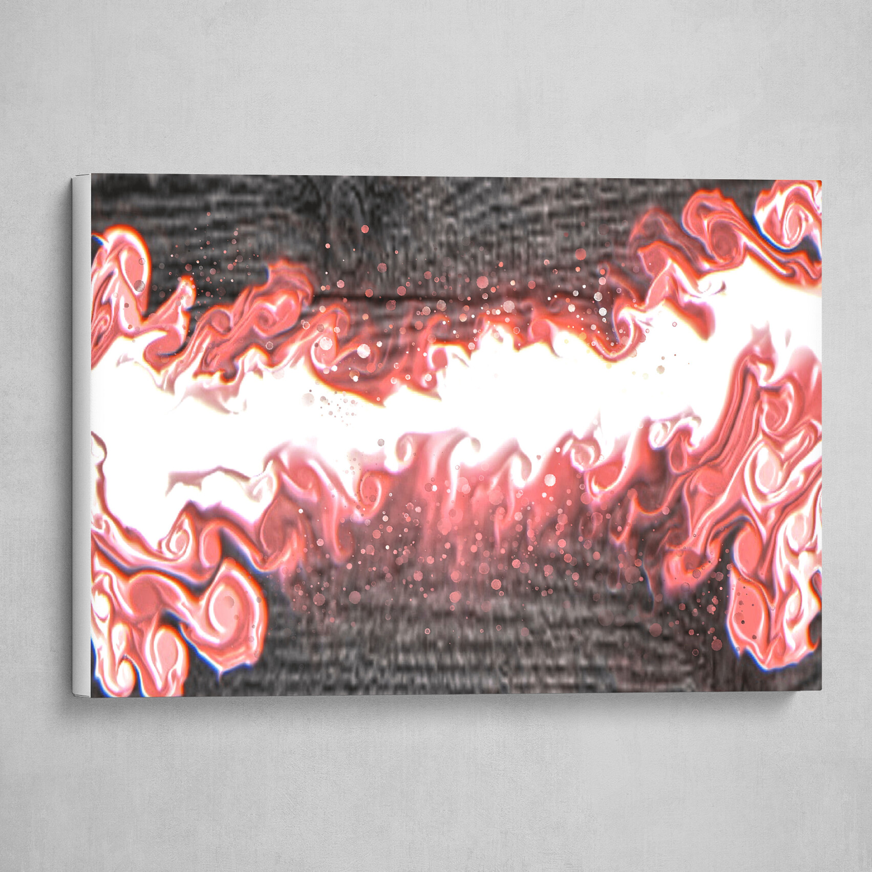 Pink and White fluid pour Blackwood abstract art 4