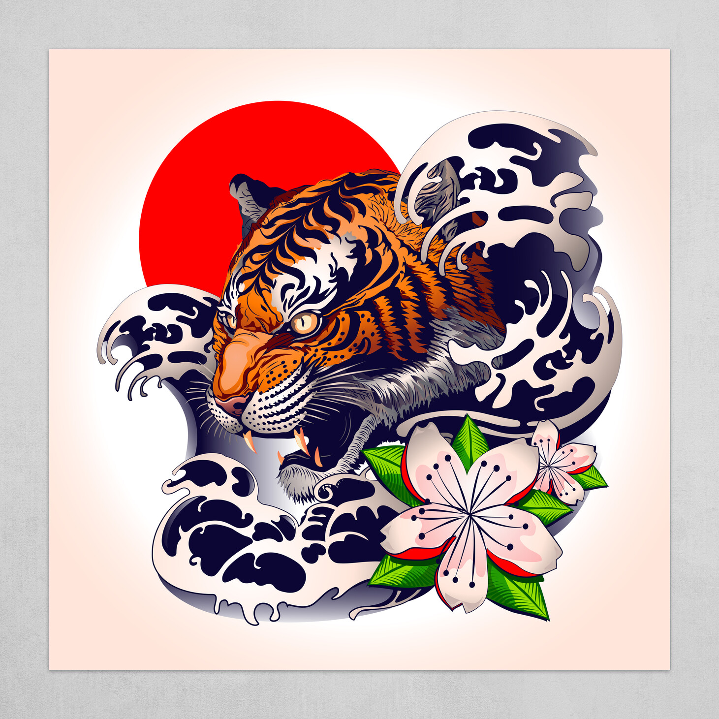 japanese traditional tiger art