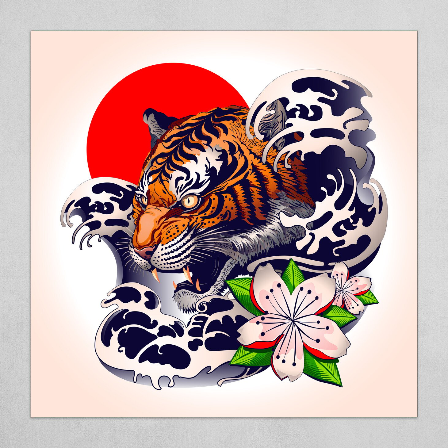 ArtStation - Tiger tattoo design with japanese decorative style. Vector  illustration