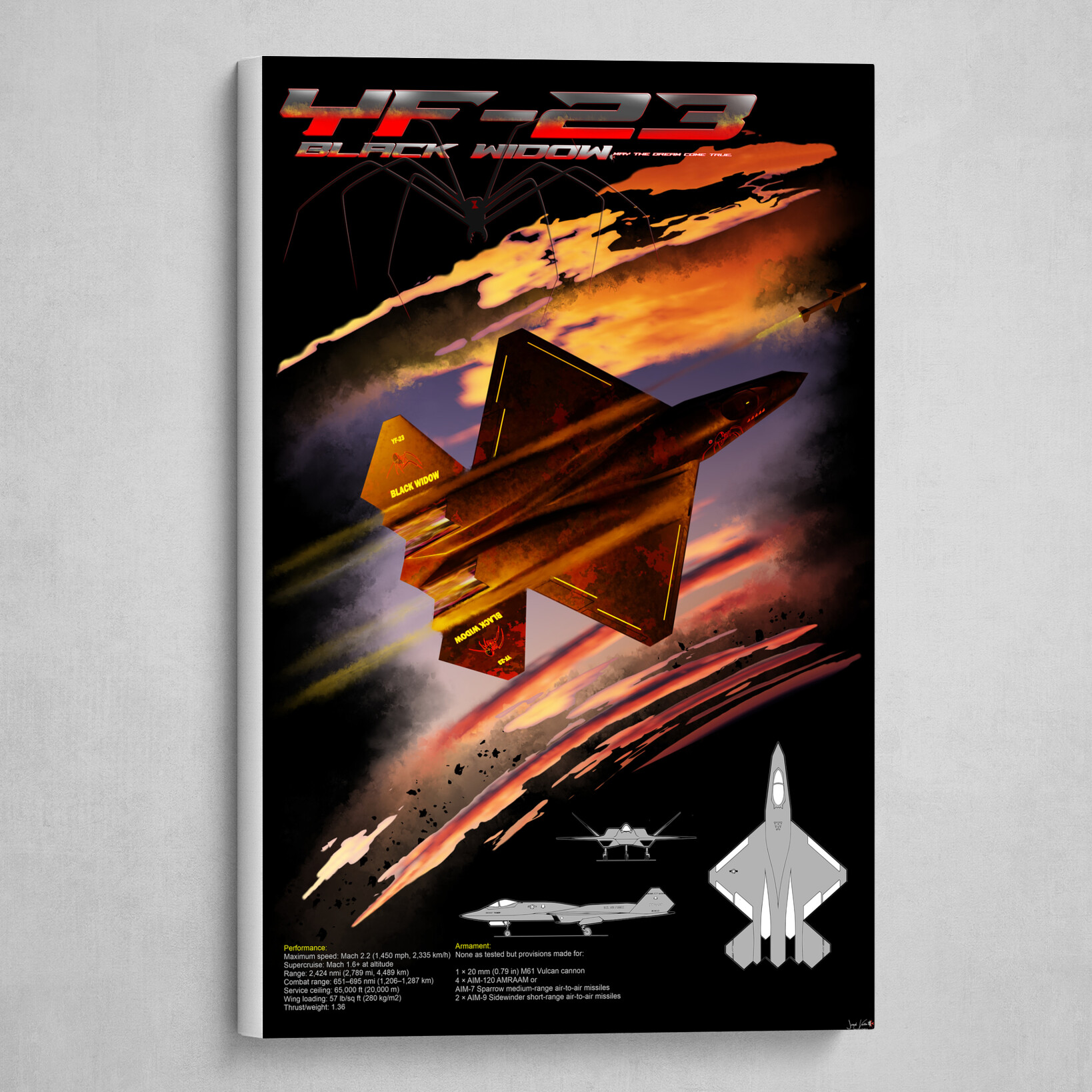 YF-23 Black Widow - May the Dream come true - Fan Art - No AI used