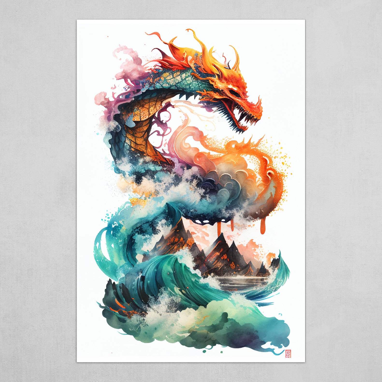 chinese water dragon drawings