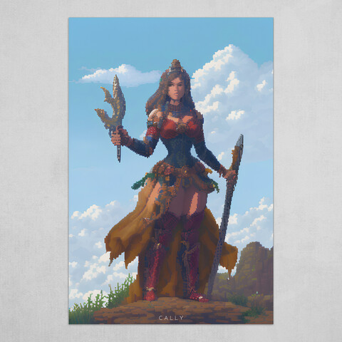 Warrior Girl - Pixel Art by C A L L Y