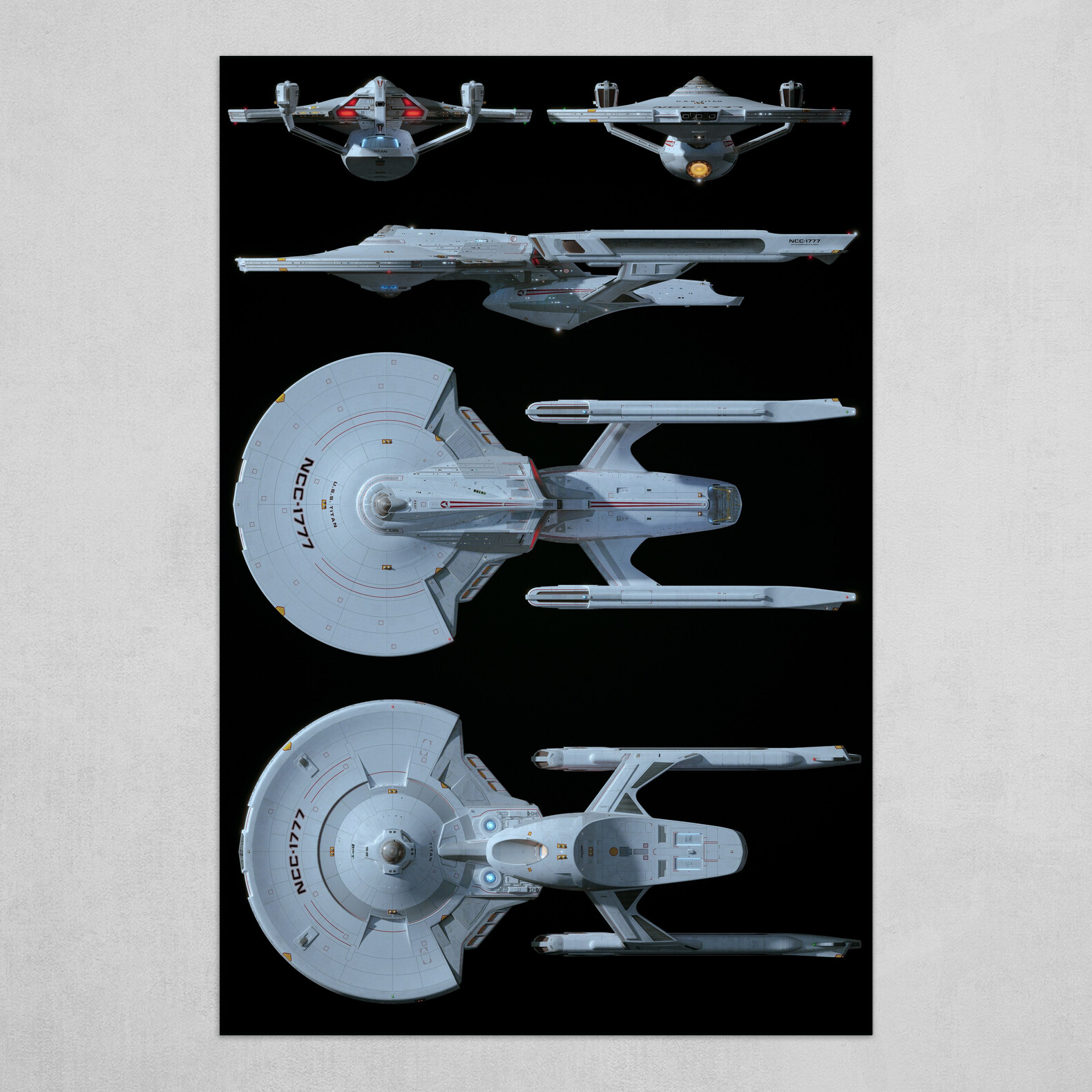 Howard Day - USS Titan, NCC-1777 Orthographic Renders