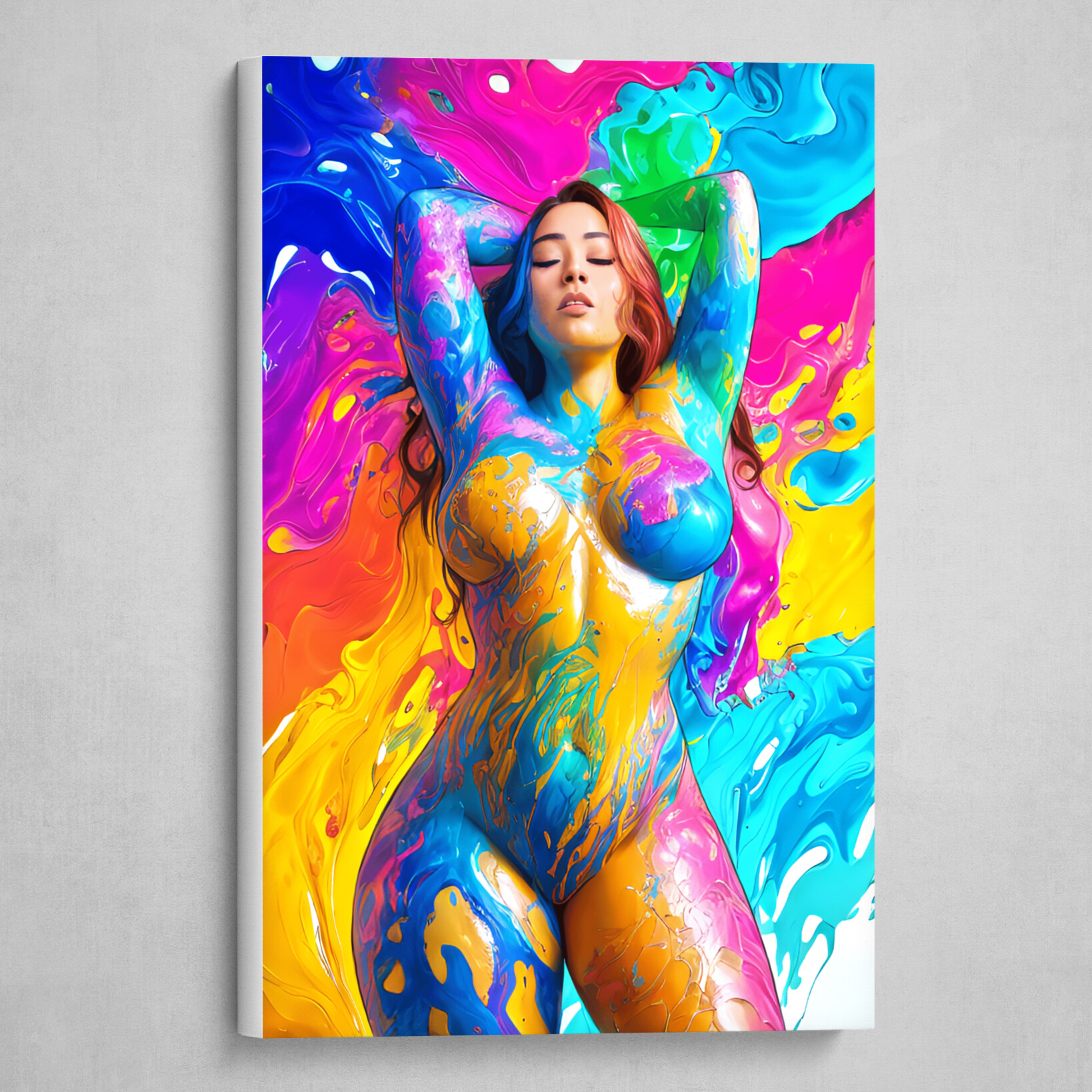 Hyper Rainbow - Colorful Abstract body art 5