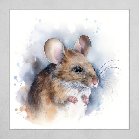 Mouse Animal Portrait Watercolor Painting by Francois Ringuette