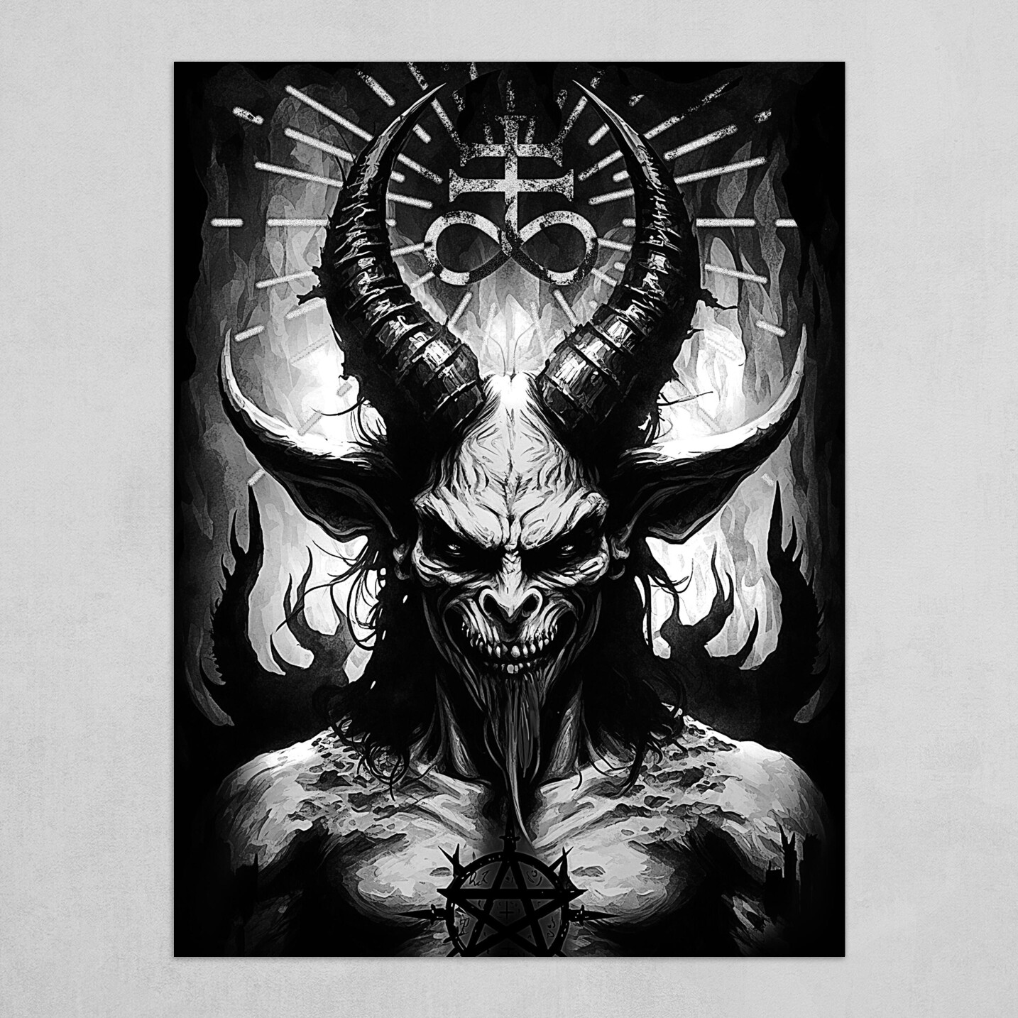 Baphomet Occult Print Poster, Occult Poster, Satanic Decor, Satanic  Illustration, Goth Decoration, Witchcraft Art