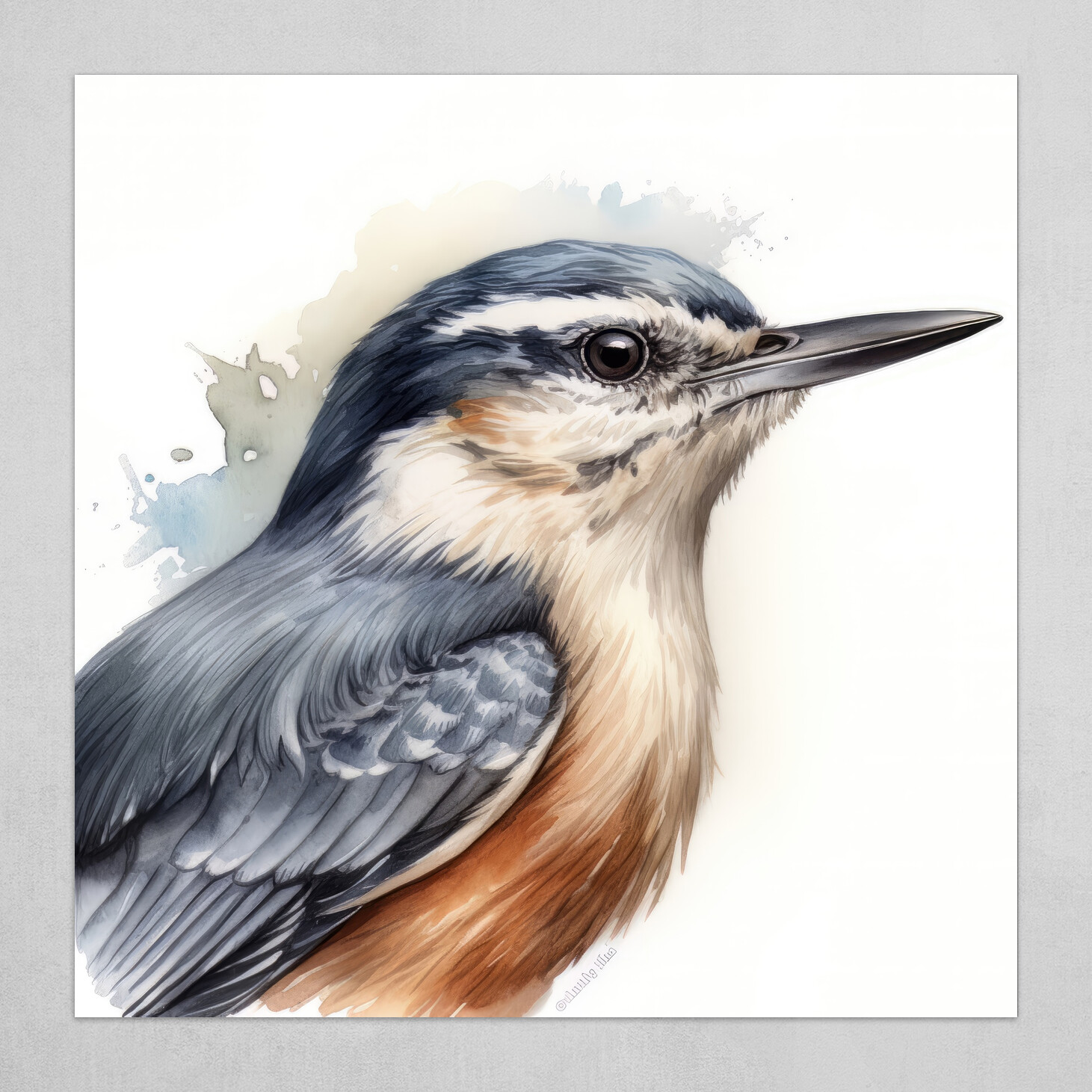 ArtStation - Blue Jay Animal Portrait Watercolor Painting