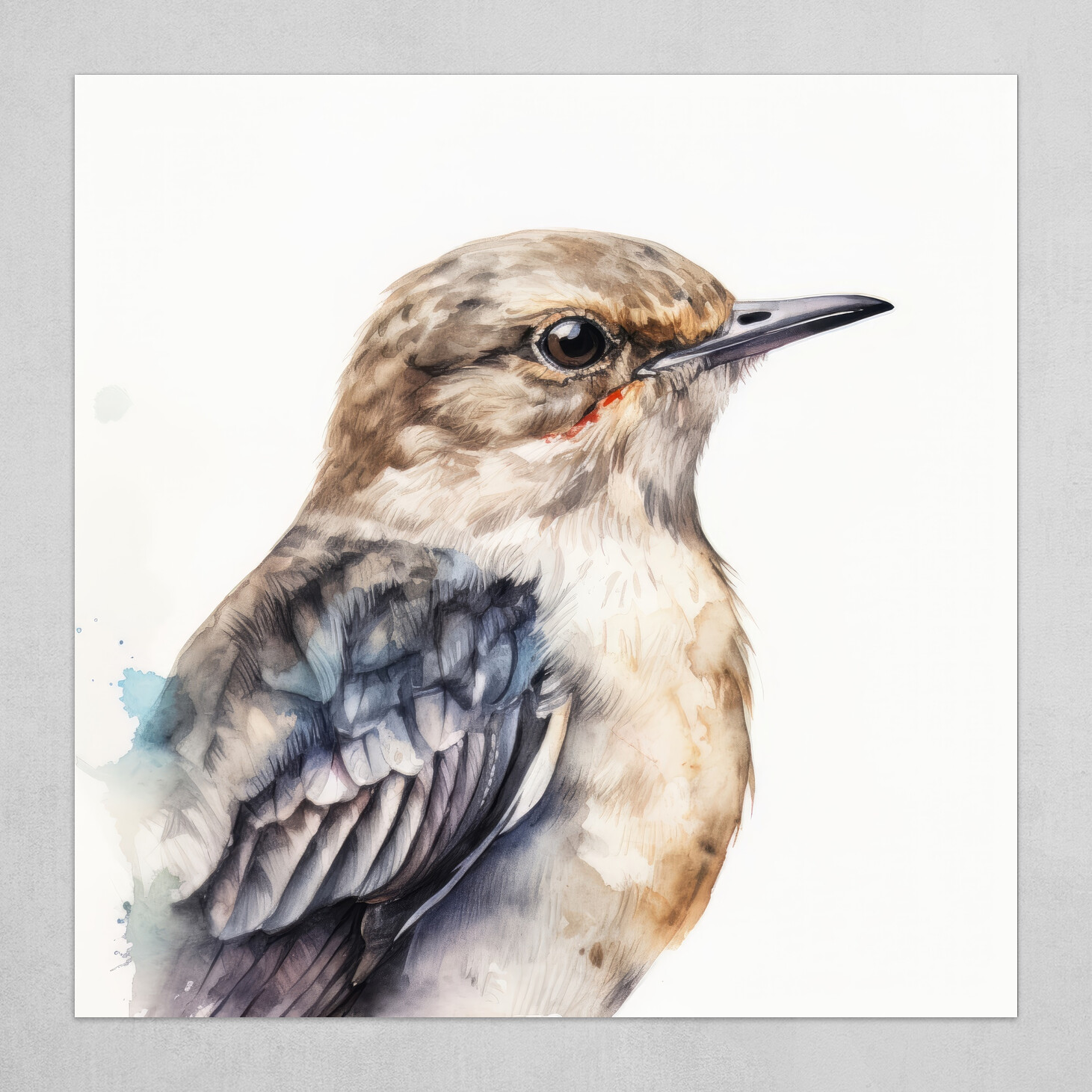 ArtStation - Blue Jay Animal Portrait Watercolor Painting