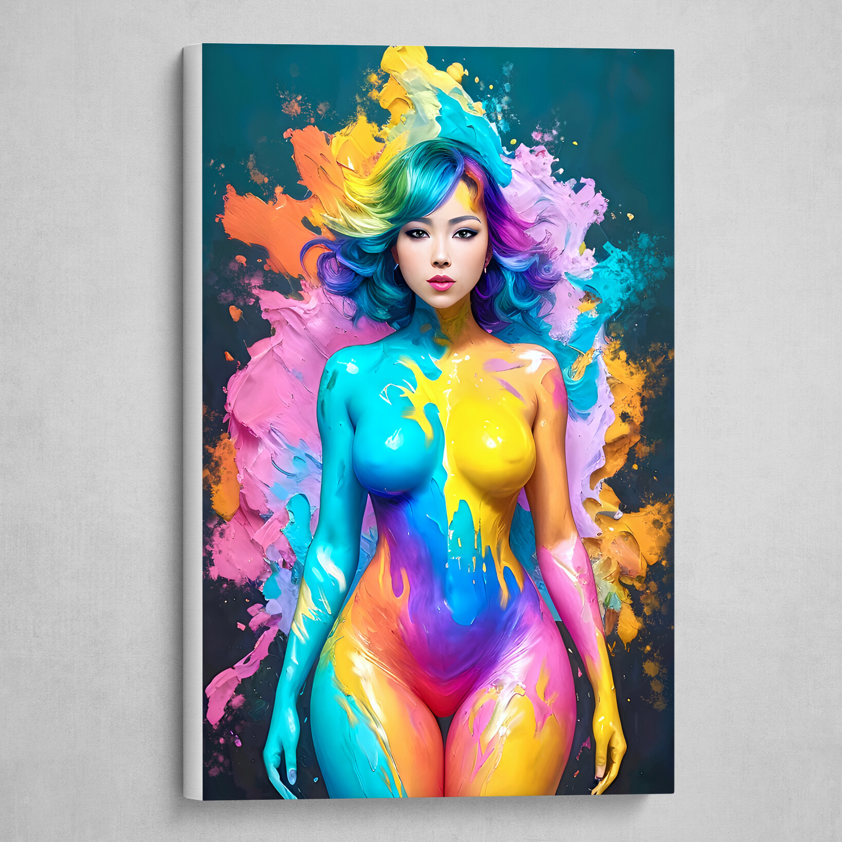 Hyper Rainbow - Colorful Abstract body art 12