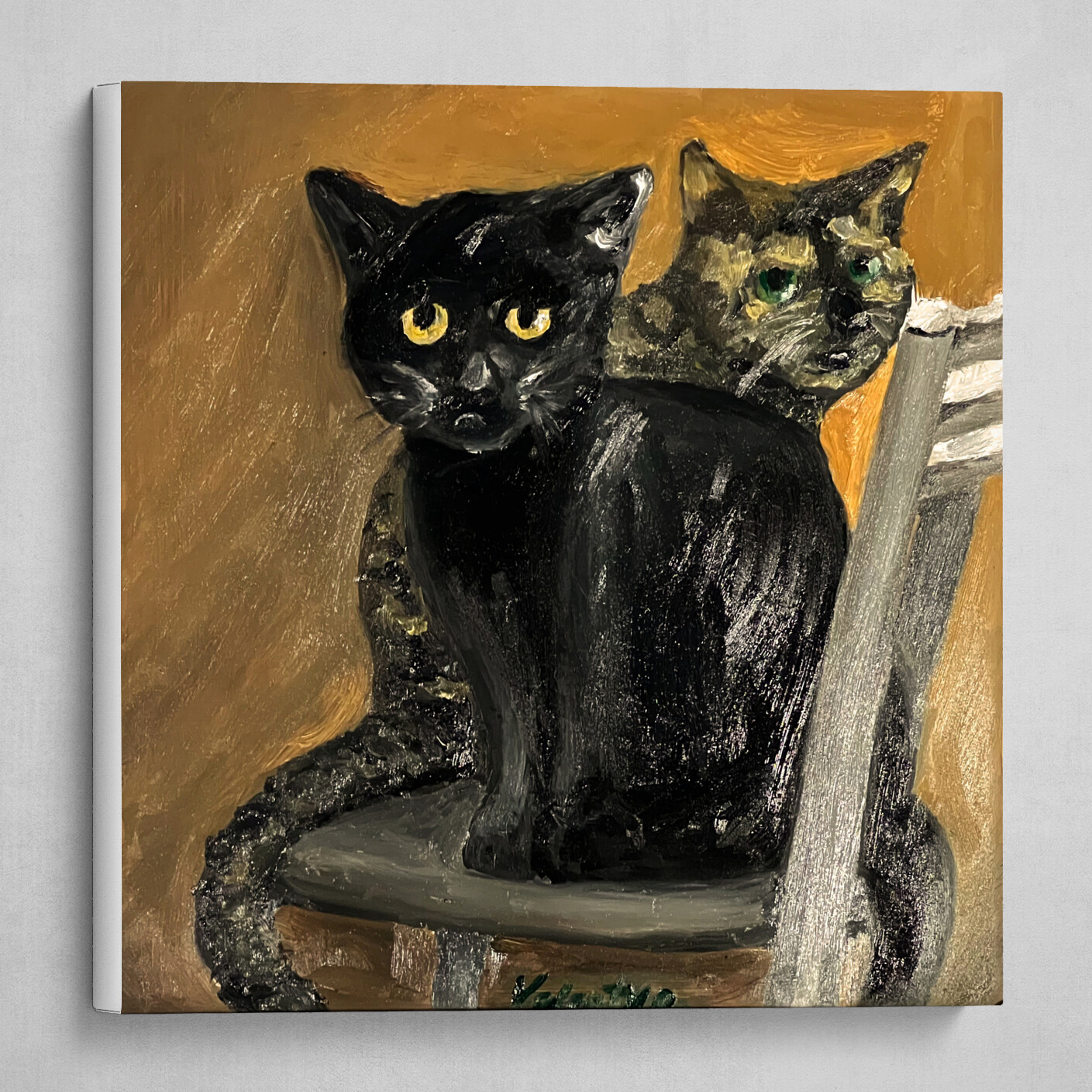 "home cats" painting print
