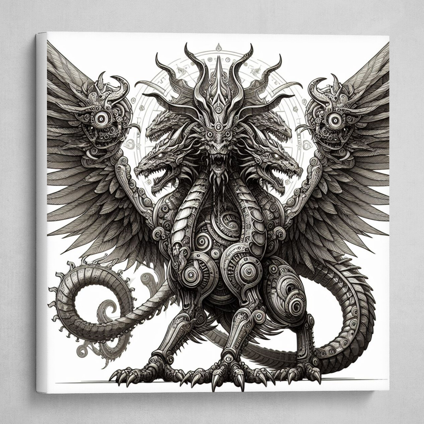 Primordial biomechanical dragon god #2 (mixed medium ai)