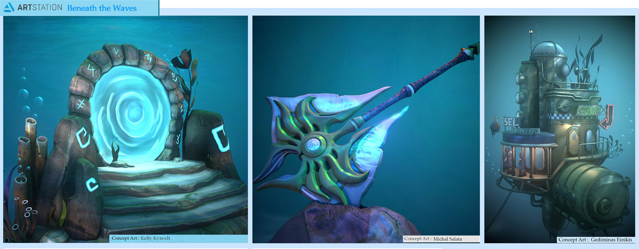 Honorable Mention, Beneath the Waves: Prop Art (rendered)