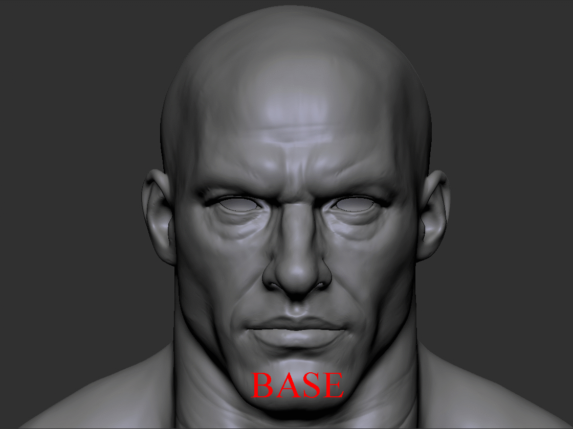 Texturing xyz. Diffuse Skin. Multichannel face.