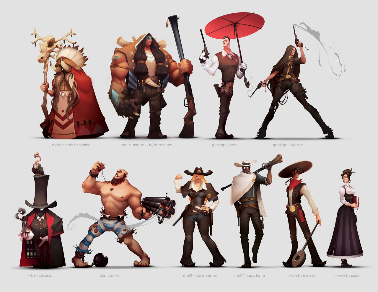 Honorable Mention, Wild West: Character Design