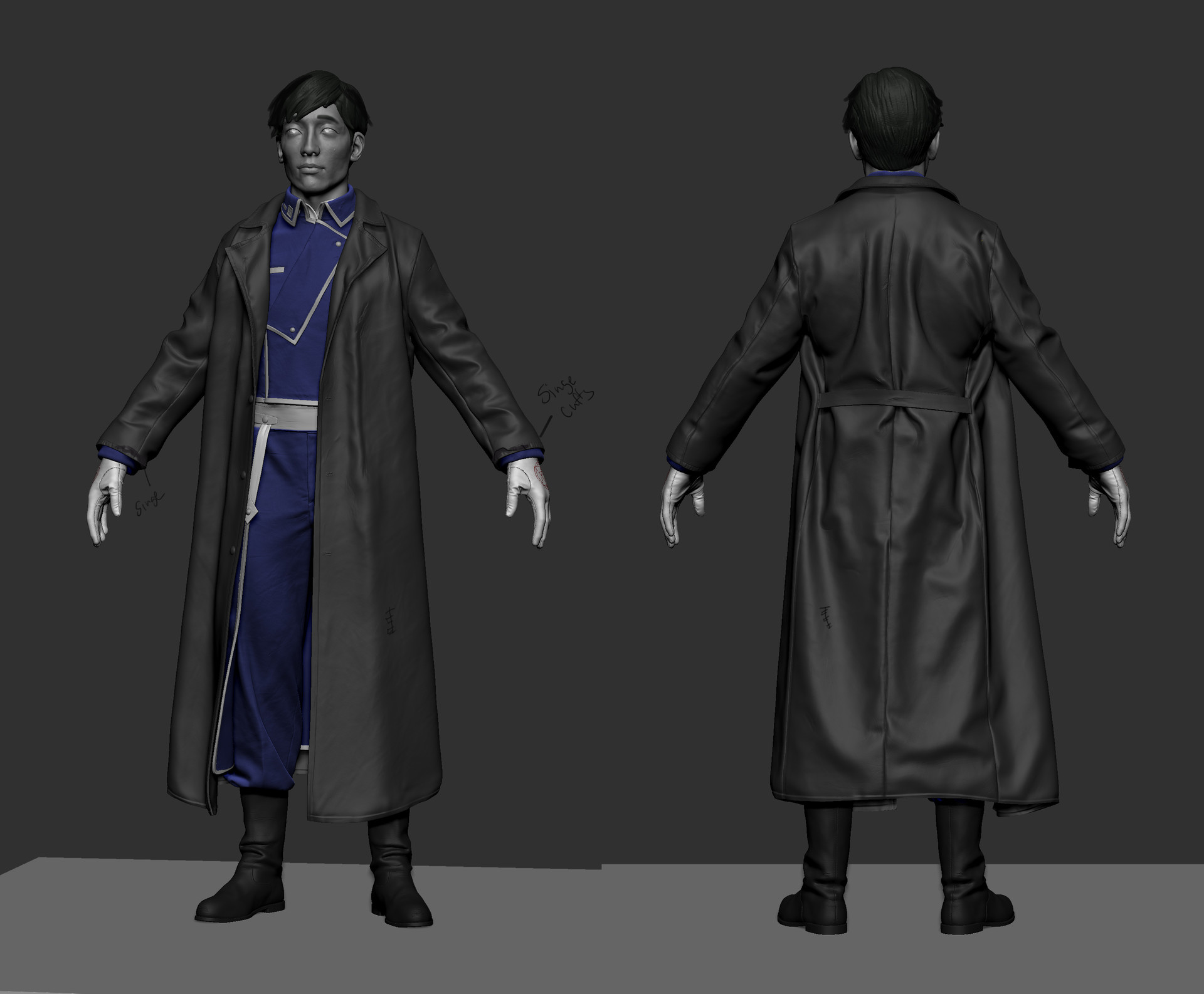 ArtStation Roy Mustang WIP Pt 2