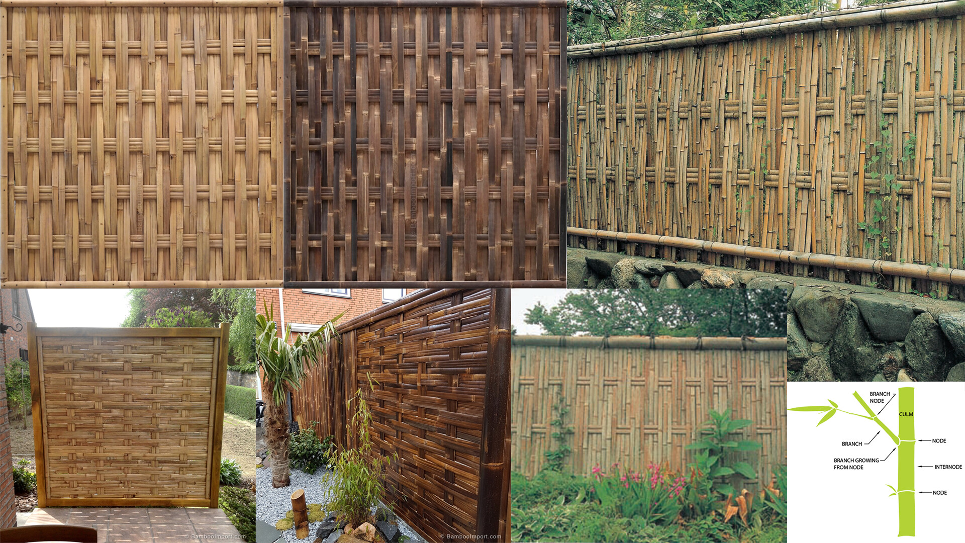 Image of Woven bamboo fence