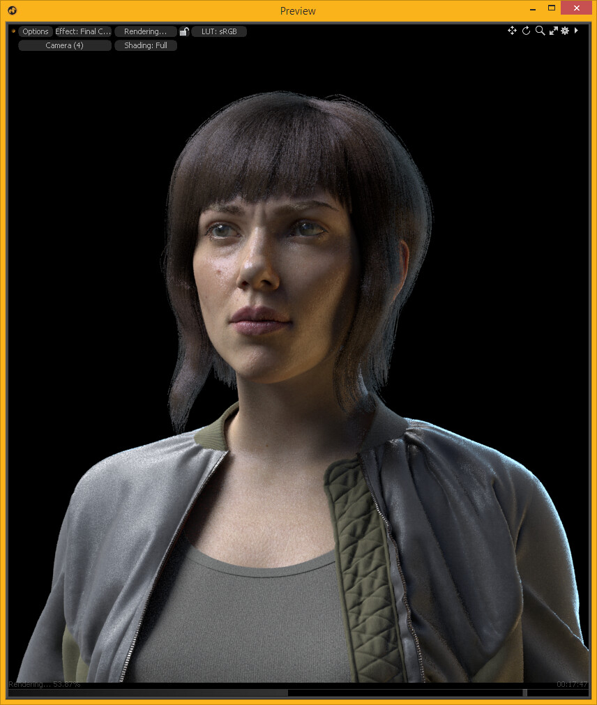 ArtStation - Motoko Kusanagi Portrait WIP - Lighting