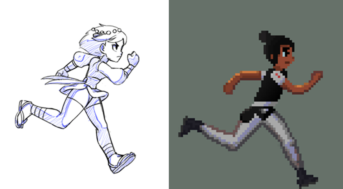 ArtStation - [Metroidvania Project] Process of making a 2D run cycle