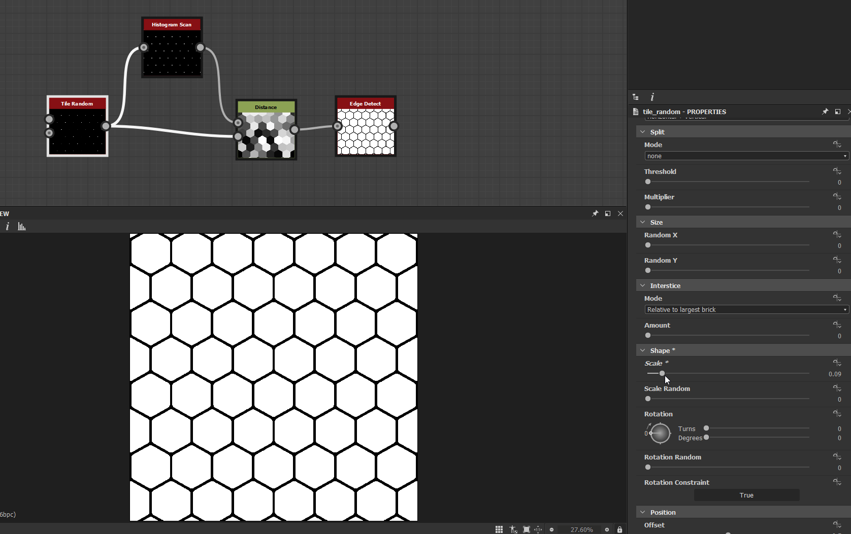 Linus Tegelbratt Quick Hexagon Pattern in Substance Designer