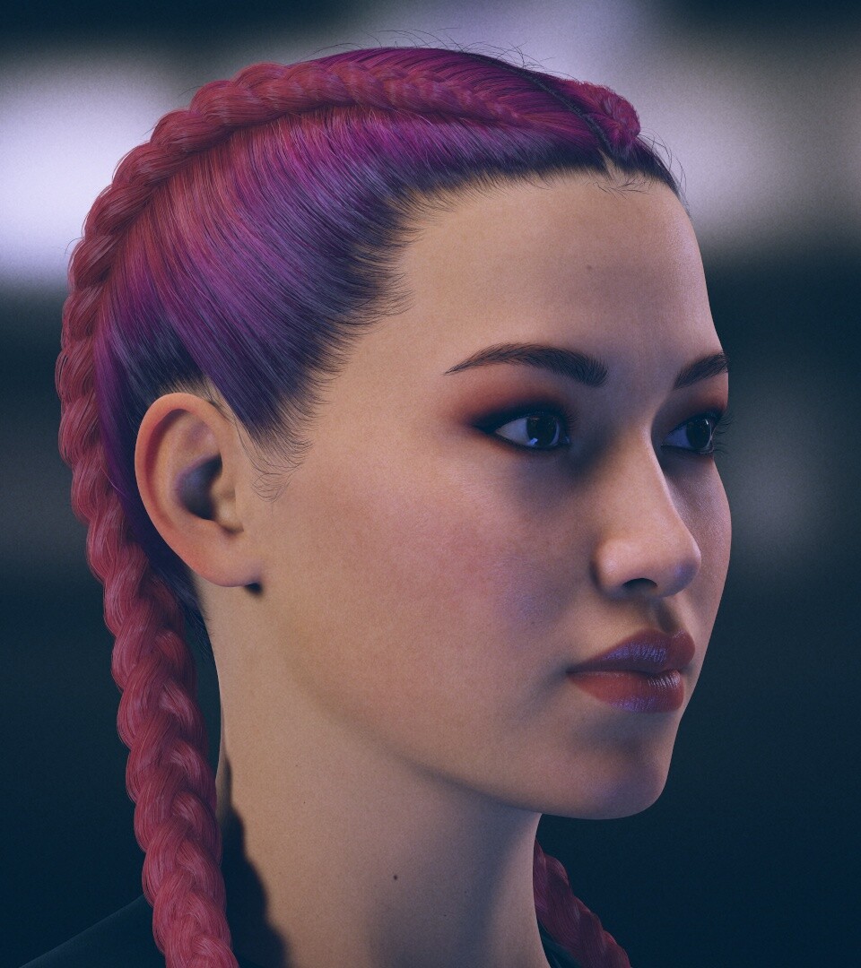 Alex Lashko 3D Art RealTime Hair Braids Test